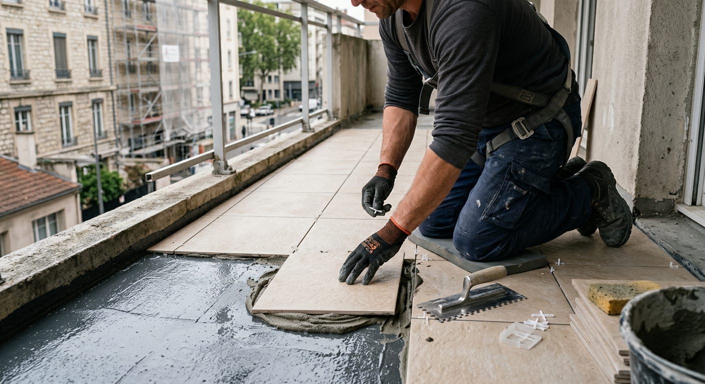 Carrelage sur résine